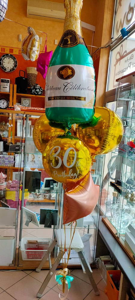 balony napełniane helem - szampan, 30 birthday